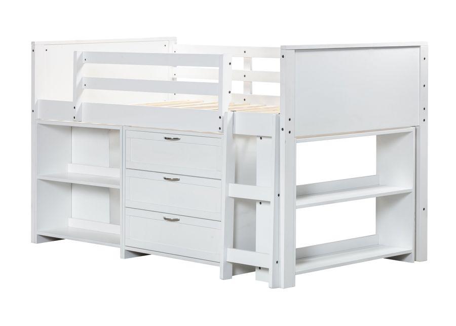 5 PIECE TWIN LOW LOFT STORAGE BED SET