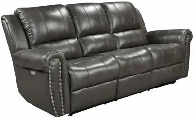 2-Piece Living Room Set: Power Reclining Sofa & Stationary Loveseat - Top Grain Leather