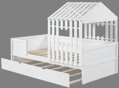 Twin Low Loft Bed with Trundle