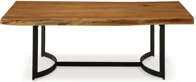 Fortmaine - Brown / Black - Rectangular Cocktail Table