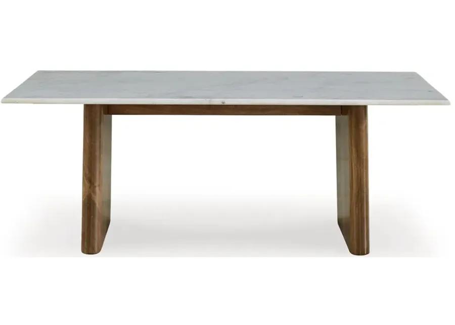 Isanti - Light Brown / White - Rectangular Cocktail Table