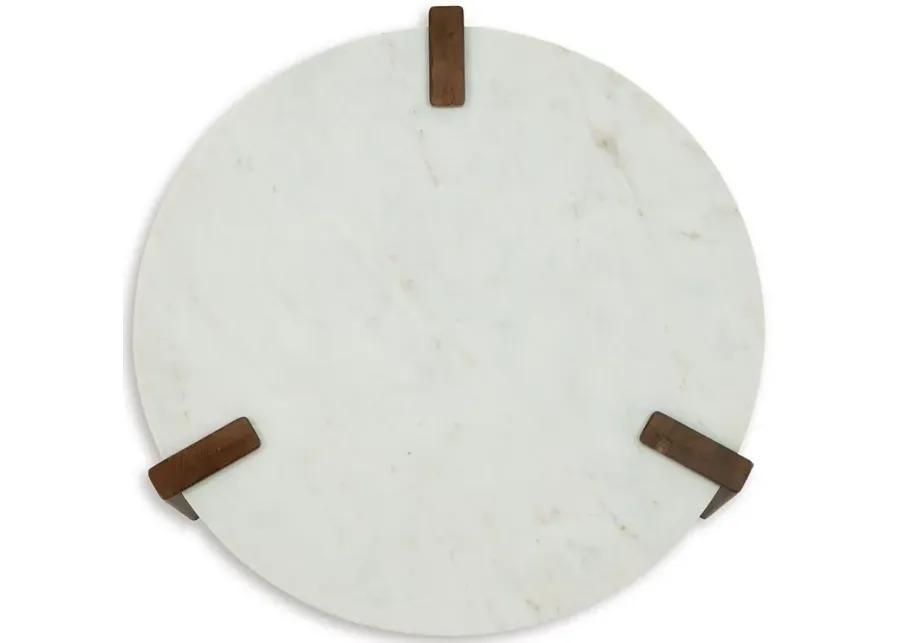 Isanti - White / Brown - Round Cocktail Table