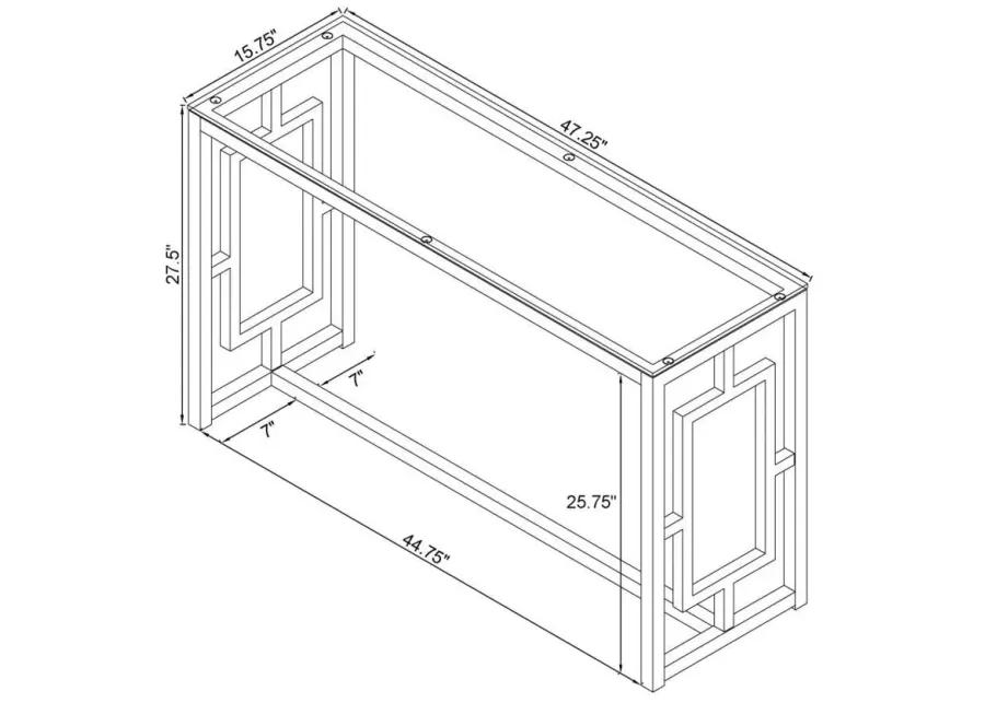 Merced - Rectangle Glass Top Sofa Table - Nickel