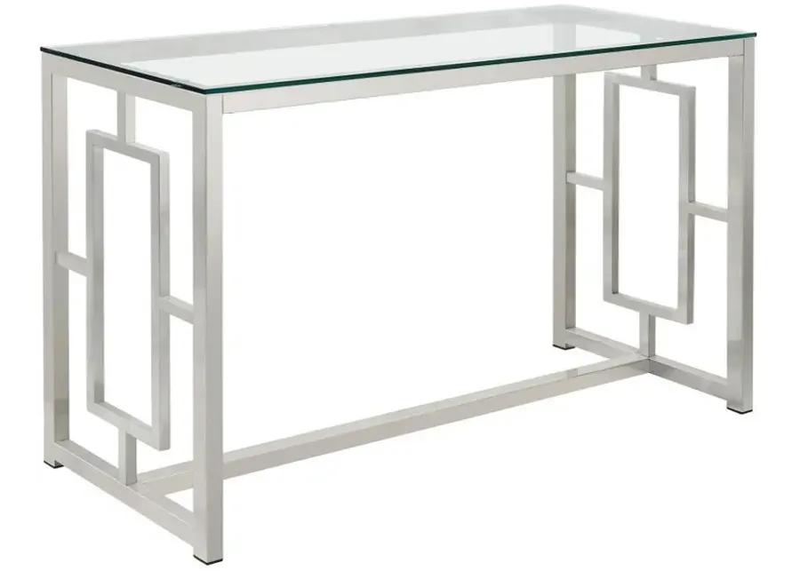 Merced - Rectangle Glass Top Sofa Table - Nickel