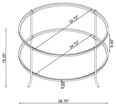 Laurie - Glass Top Round Coffee Table - Black Nickel And Clear