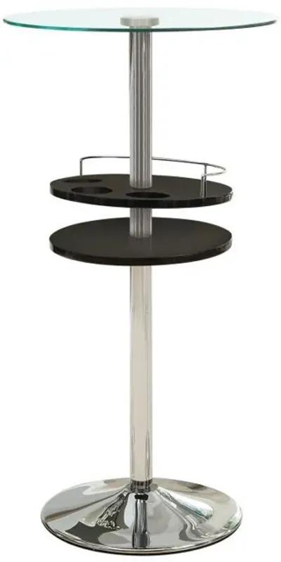 Gianella - Round Glass Top Bistro Bar Table - Chrome