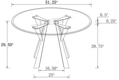 Alaia - Round Clear Glass Top Dining Table - Chrome