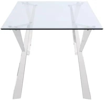 Alaia - Rectangular Glass Top Dining Table - Chrome