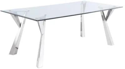 Alaia - Rectangular Glass Top Dining Table - Chrome