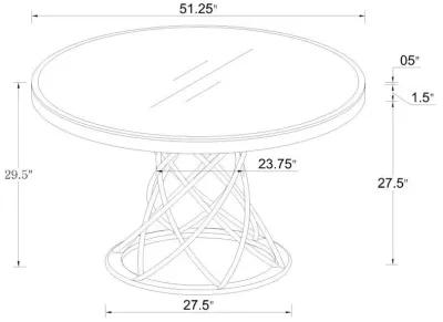 Irene - Round Glass Top Dining Table - Chrome