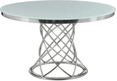 Irene - Round Glass Top Dining Table - Chrome