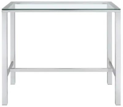 Tolbert - Rectangular Glass Top Pub Bar Table - Chrome