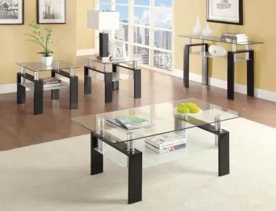 Dyer - Rectangular Glass Top Entryway Sofa Console Table - Black