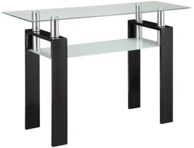 Dyer - Rectangular Glass Top Entryway Sofa Console Table - Black