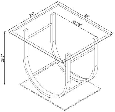 Danville - U-Shaped End Table - Chrome