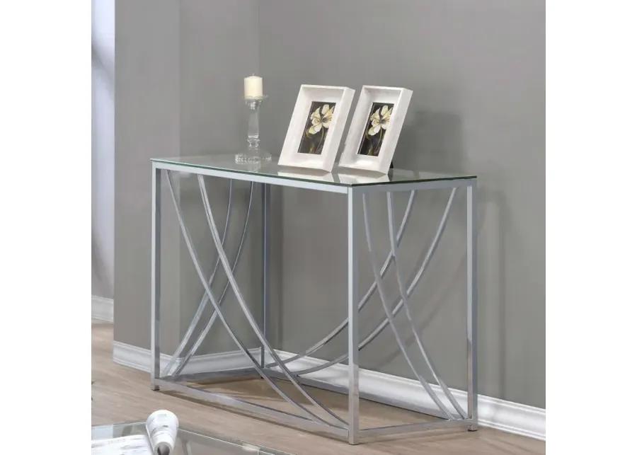 Lille - Glass Top Rectangular Sofa Table Accents - Chrome