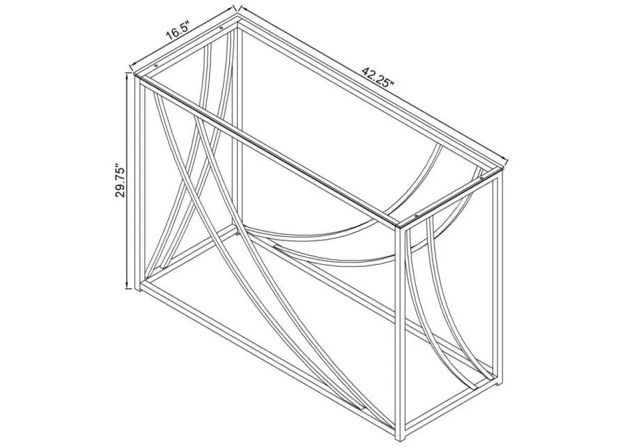 Lille - Glass Top Rectangular Sofa Table Accents - Chrome