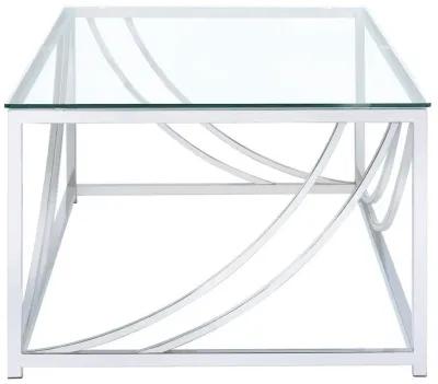 Lille - Rectangular Glass Top Coffee Table - Chrome