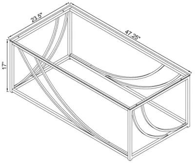 Lille - Rectangular Glass Top Coffee Table - Chrome