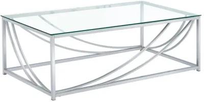 Lille - Rectangular Glass Top Coffee Table - Chrome