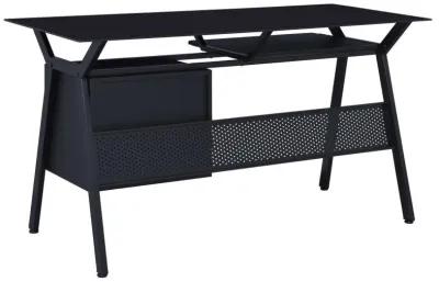 Weaving - 2-Drawer Computer Desk Keyboard Tray - Black