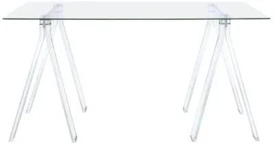 Amaturo - Glass Top Acrylic Writing Desk - Clear