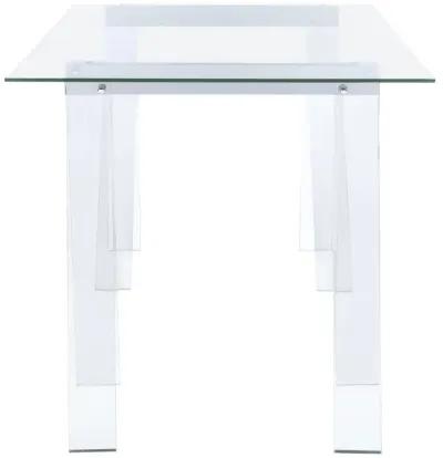 Amaturo - Glass Top Acrylic Writing Desk - Clear