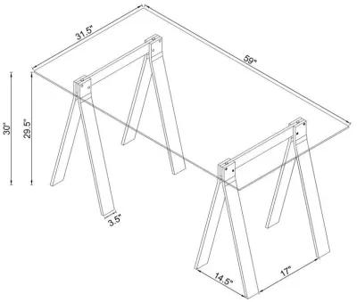 Amaturo - Glass Top Acrylic Writing Desk - Clear