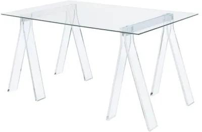 Amaturo - Glass Top Acrylic Writing Desk - Clear