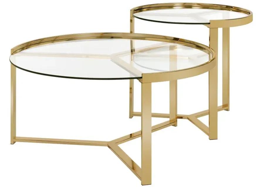 Delia - Round Glass Top Nesting Coffee Table