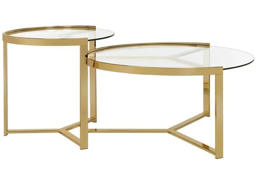 Delia - Round Glass Top Nesting Coffee Table