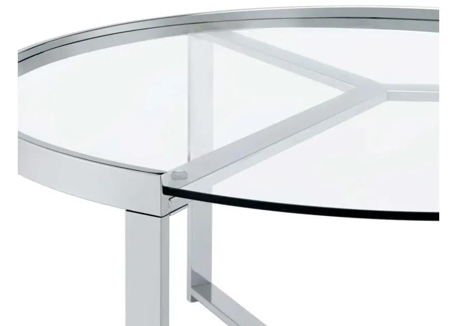 Delia - Round Glass Top Nesting Coffee Table