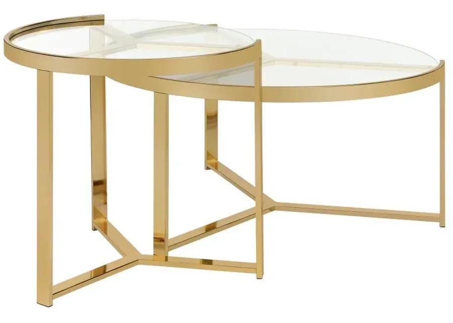 Delia - Round Glass Top Nesting Coffee Table