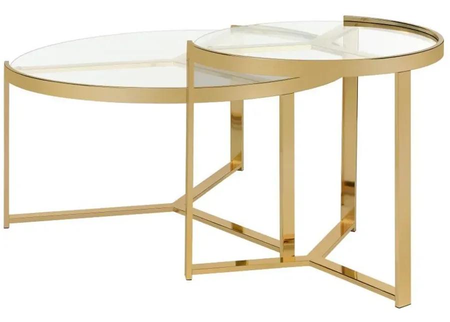 Delia - Round Glass Top Nesting Coffee Table