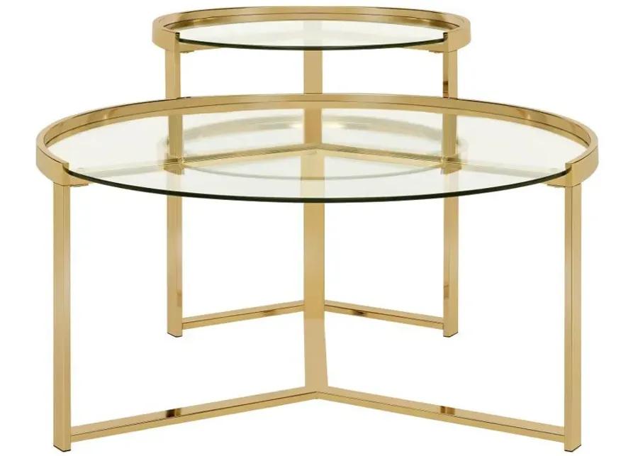 Delia - Round Glass Top Nesting Coffee Table