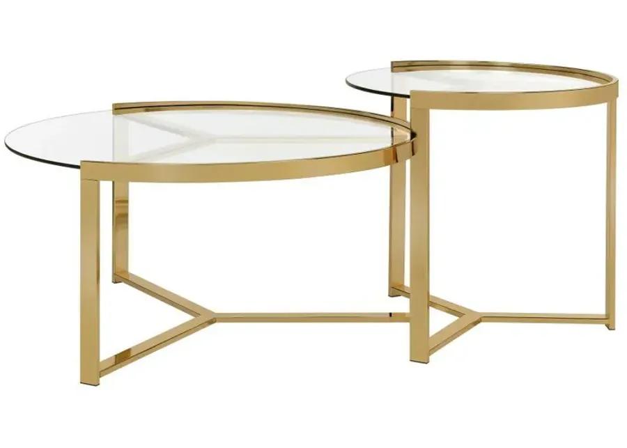 Delia - Round Glass Top Nesting Coffee Table