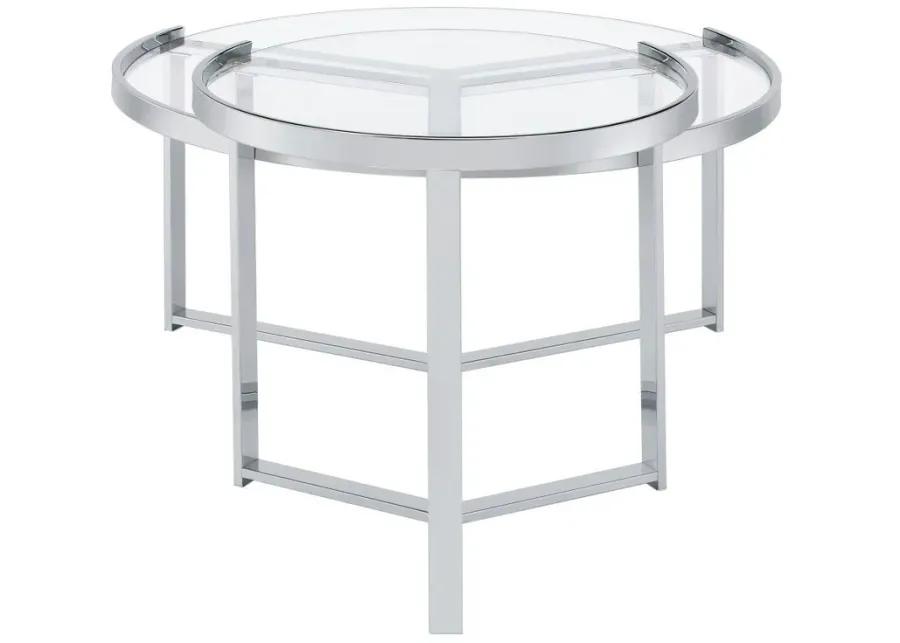 Delia - Round Glass Top Nesting Coffee Table