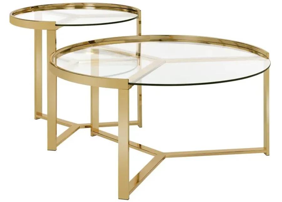 Delia - Round Glass Top Nesting Coffee Table