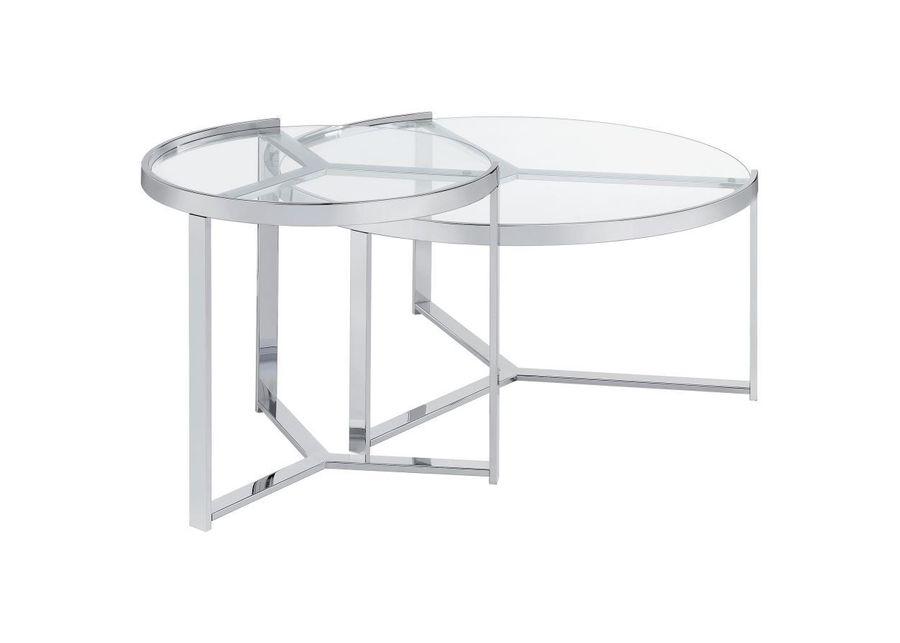 Delia - Round Glass Top Nesting Coffee Table