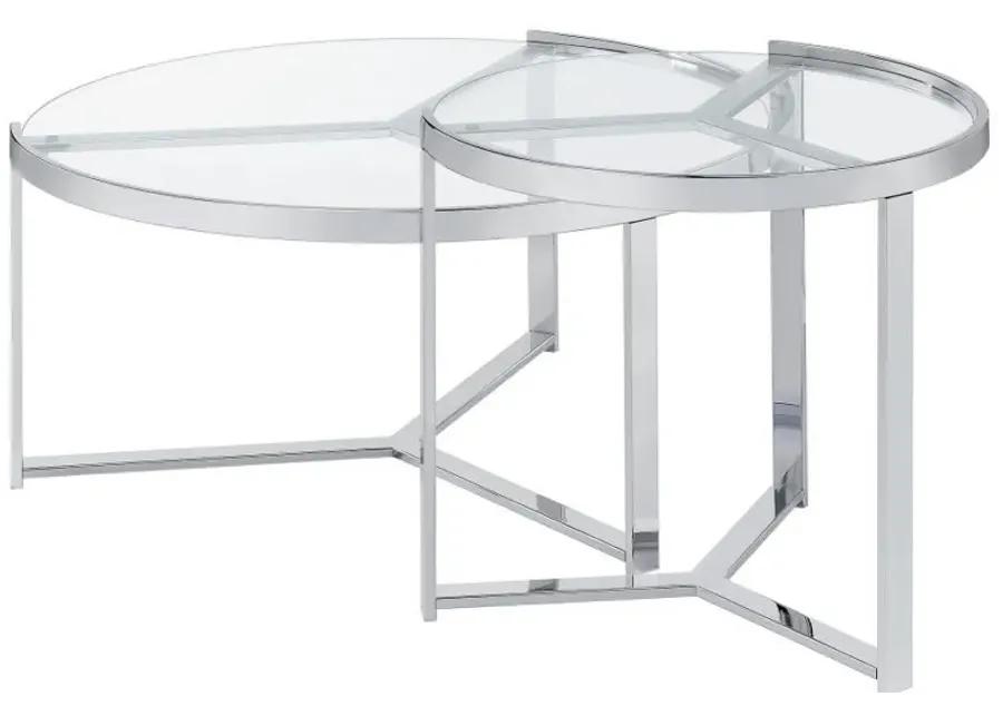 Delia - Round Glass Top Nesting Coffee Table