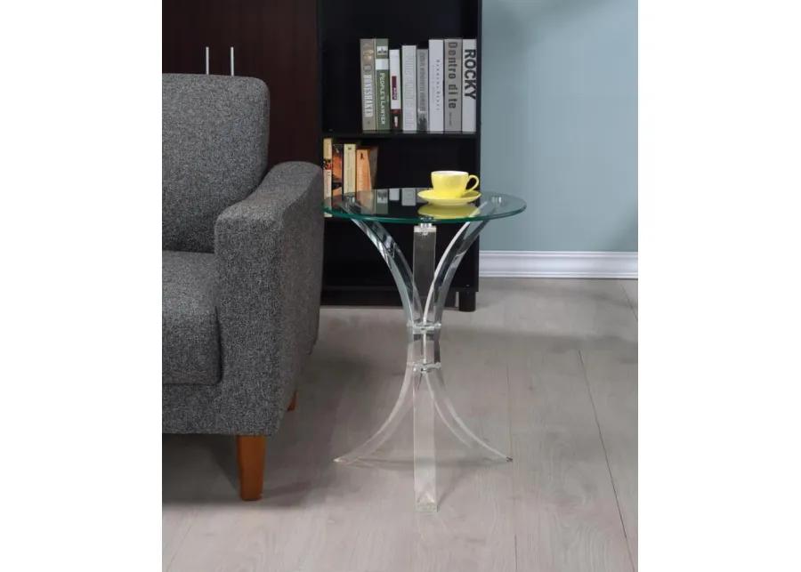 Laning - Round Accent Table - Clear