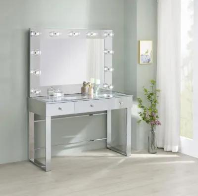 Umbridge - 3-Drawer Vanity Set With Lighting - Chrome And White