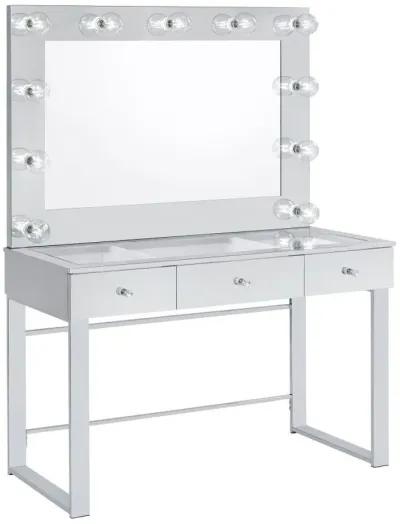 Umbridge - 3-Drawer Vanity Set With Lighting - Chrome And White