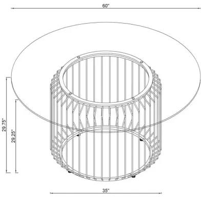 Veena - 60" Round Glass Top Dining Table - Clear And Chrome