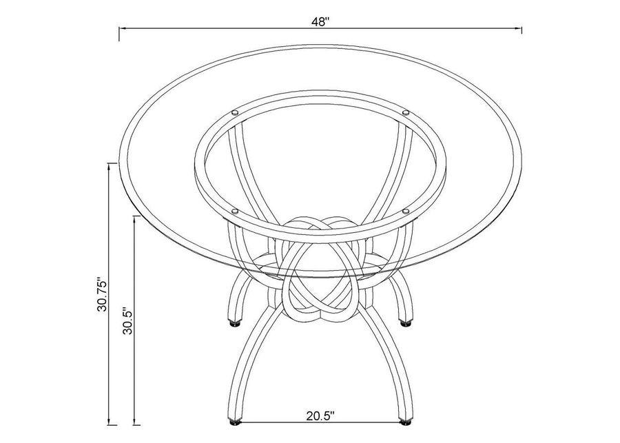 Aviano - Round 5 Piece Dining Set - Gunmetal And Brown