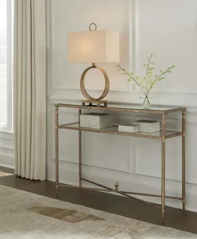 Cloverty - Aged Gold Finish - Sofa Table