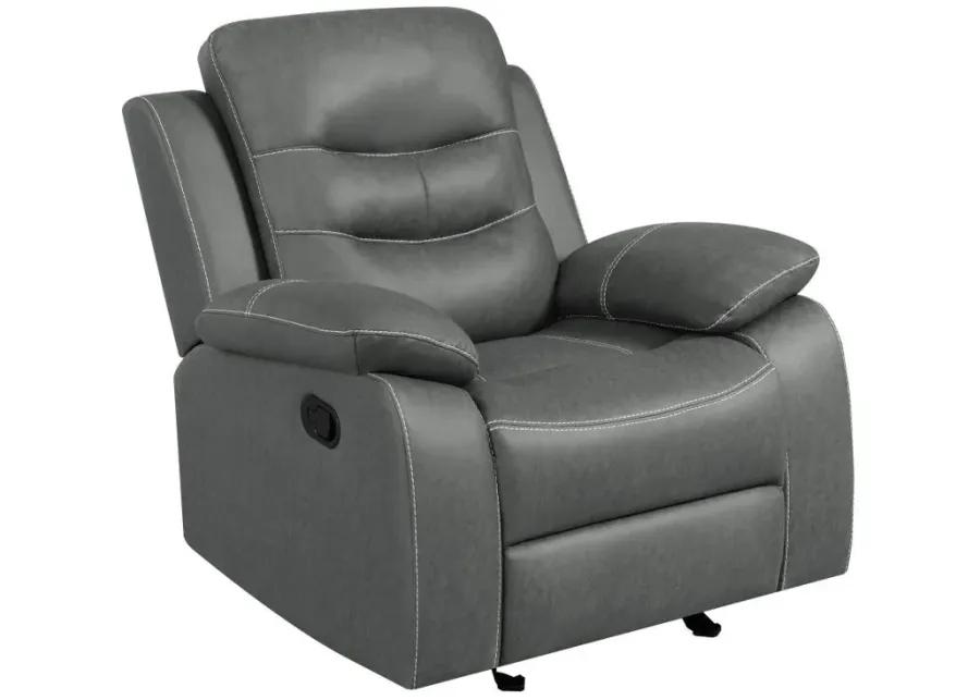 Nova - Upholstered Glider Recliner Chair - Dark Grey