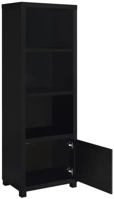 Jupiter - 3-Shelf Engineered Wood Media Tower - Black