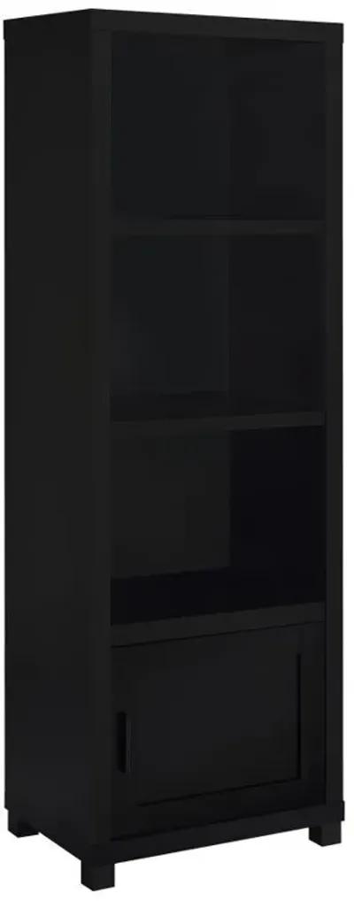 Jupiter - 3-Shelf Engineered Wood Media Tower - Black