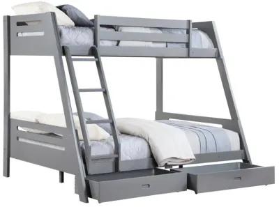 Trisha - 2-Drawer Wood Twin Over Full Bunk Bed - Gray